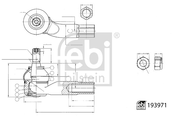 Tie Rod End - 193971 FEBI BILSTEIN