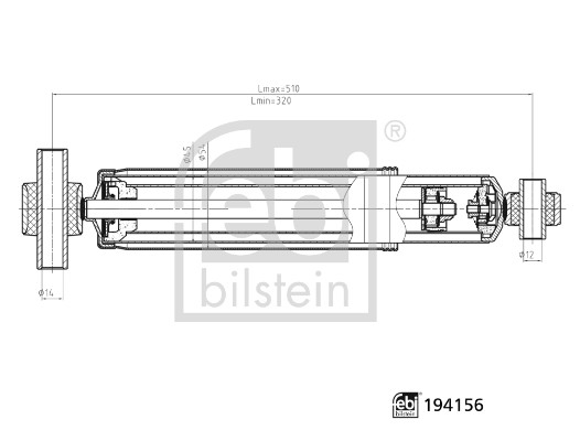 Shock Absorber - 194156 FEBI BILSTEIN