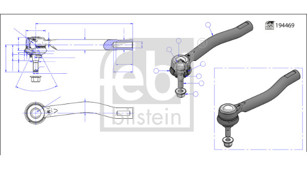 Tie Rod End - 194469 FEBI BILSTEIN