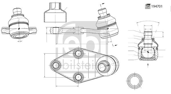Giunto di supporto / guida - 194701 FEBI BILSTEIN