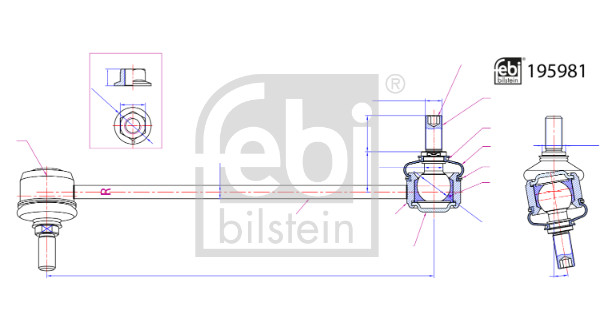 Rod/Strut, stabiliser - 195981 FEBI BILSTEIN