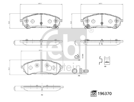 Brake Pad Set, disc brake - 196370 FEBI BILSTEIN