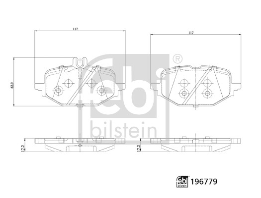 Brake Pad Set, disc brake - 196779 FEBI BILSTEIN
