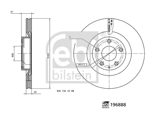 Brake Disc - 196888 FEBI BILSTEIN