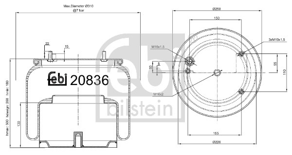 Bellow, air suspension - 20836 FEBI BILSTEIN