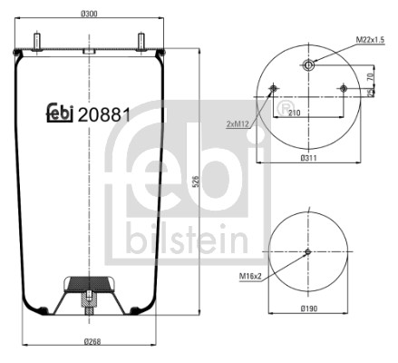 Bellow, air suspension - 20881 FEBI BILSTEIN