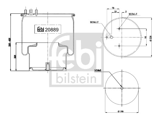 Soffietto, Sospensione pneumatica - 20889 FEBI BILSTEIN