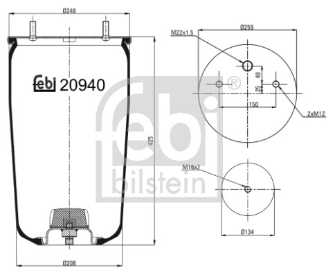 Bellow, air suspension - 20940 FEBI BILSTEIN