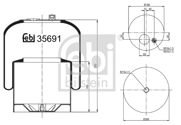 Bellow, air suspension - 35691 FEBI BILSTEIN
