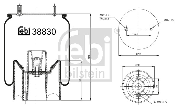 Bellow, air suspension - 38830 FEBI BILSTEIN