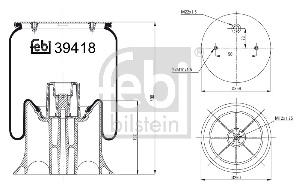 Bellow, air suspension - 39418 FEBI BILSTEIN