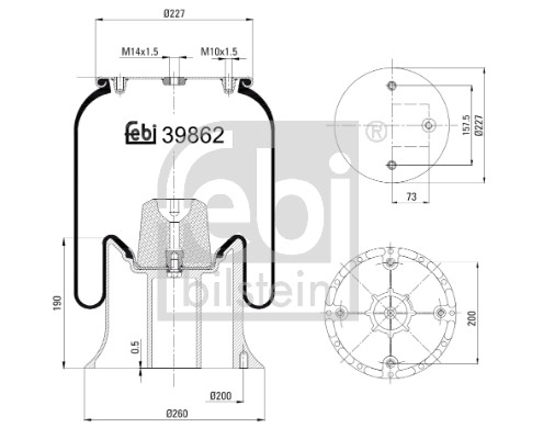 Bellow, air suspension - 39862 FEBI BILSTEIN