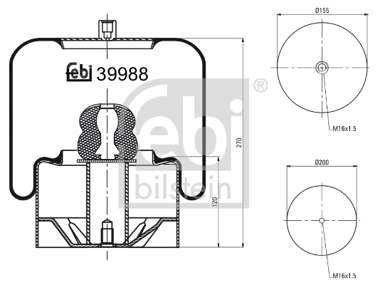 Bellow, air suspension - 39988 FEBI BILSTEIN