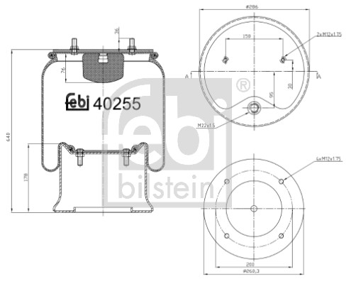 dėklas, pneumatinė pakaba - 40255 FEBI BILSTEIN