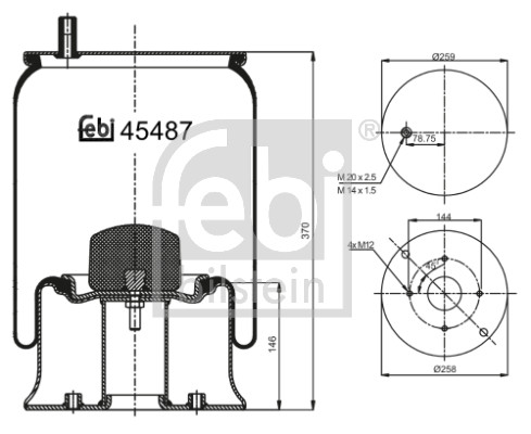 Bellow, air suspension - 45487 FEBI BILSTEIN