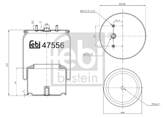 Bellow, air suspension - 47556 FEBI BILSTEIN