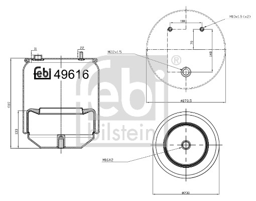 Bellow, air suspension - 49616 FEBI BILSTEIN