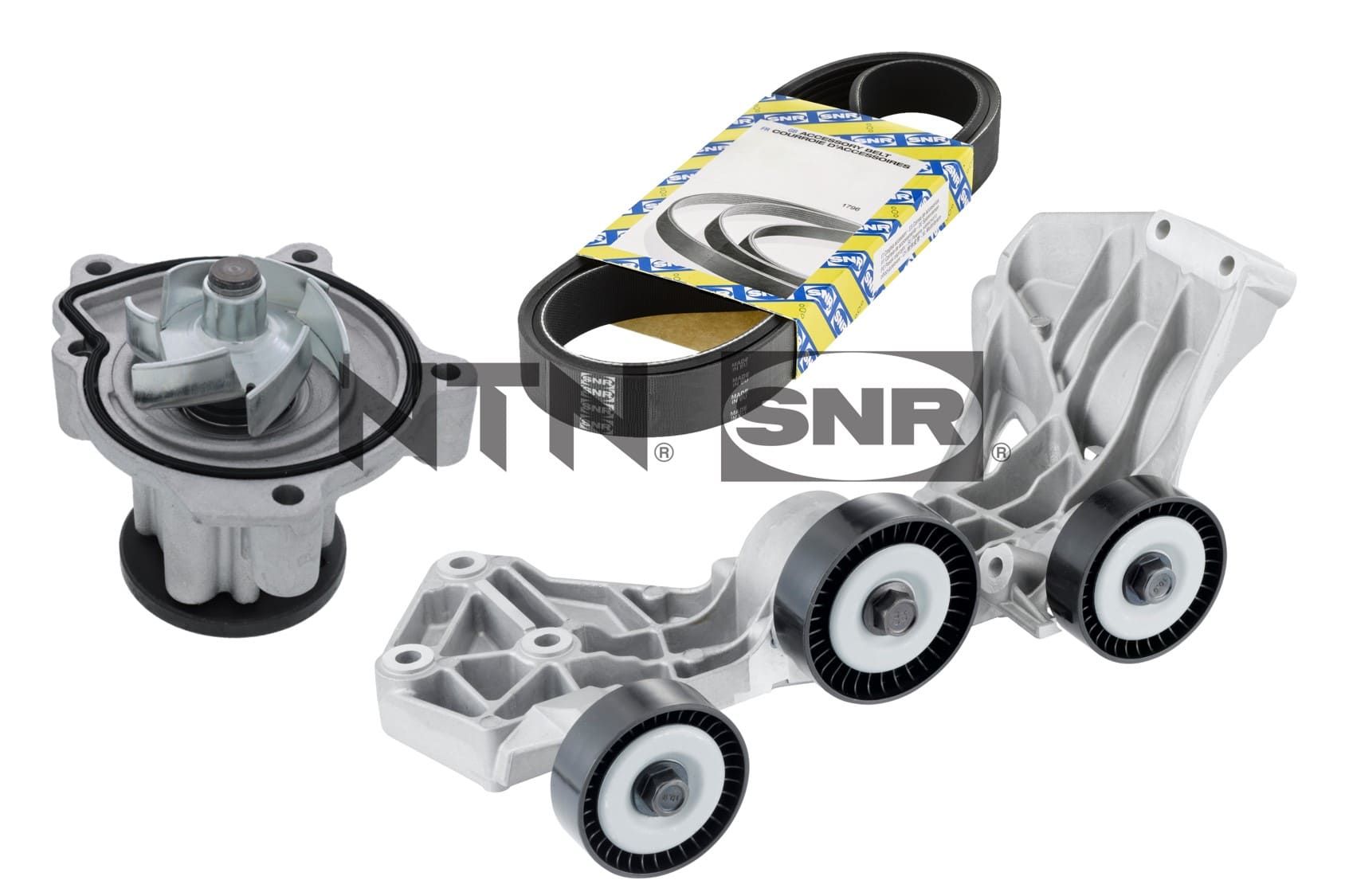 Water Pump + V-Ribbed Belt Set - KAP851.030 SNR