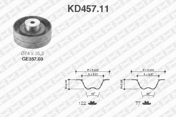 Kit cinghie dentate - KD457.11 SNR