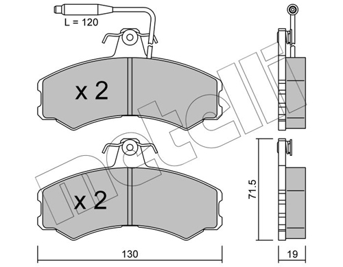 Kit pastiglie freno, Freno a disco - 22-0031-0 METELLI