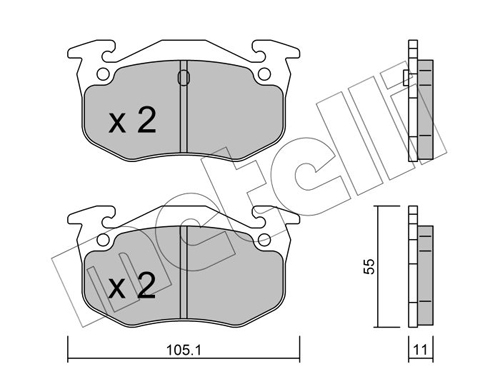 Kit pastiglie freno, Freno a disco - 22-0038-0 METELLI