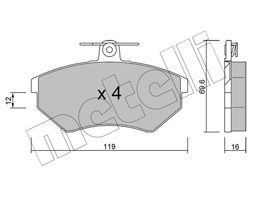 Brake Pad Set, disc brake - 22-0050-0 METELLI