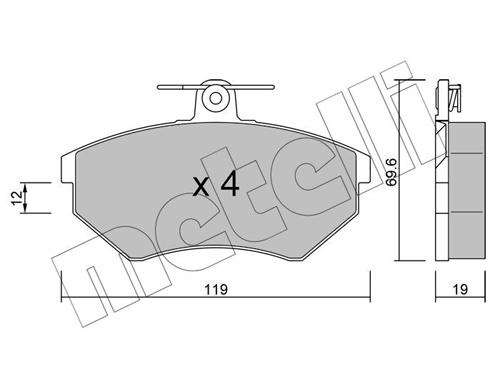 Brake Pad Set, disc brake - 22-0050-2 METELLI