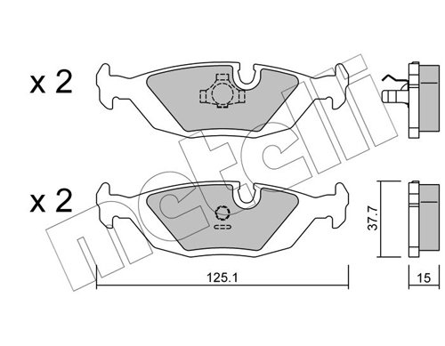 Brake Pad Set, disc brake - 22-0070-0 METELLI