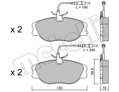 Brake Pad Set, disc brake - 22-0072-3 METELLI