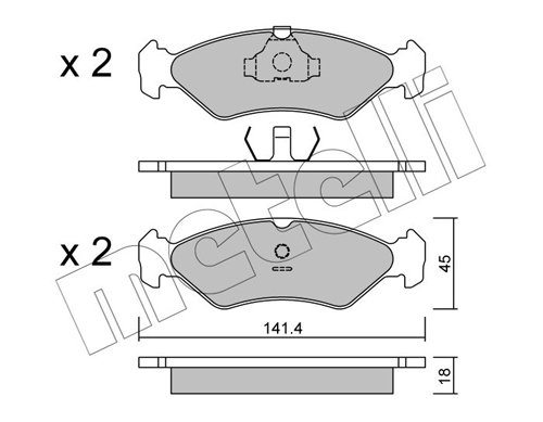 Brake Pad Set, disc brake - 22-0073-0 METELLI