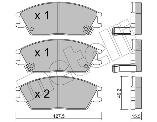 Комплект тормозных колодок, дисковый тормоз - 22-0081-1 METELLI