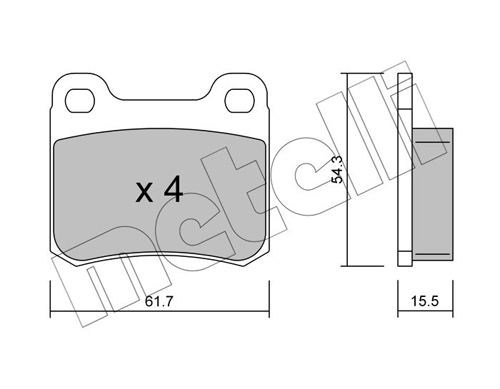 Brake Pad Set, disc brake - 22-0092-1 METELLI