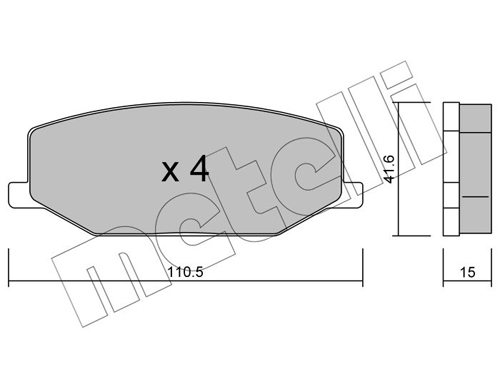 Brake Pad Set, disc brake - 22-0097-0 METELLI