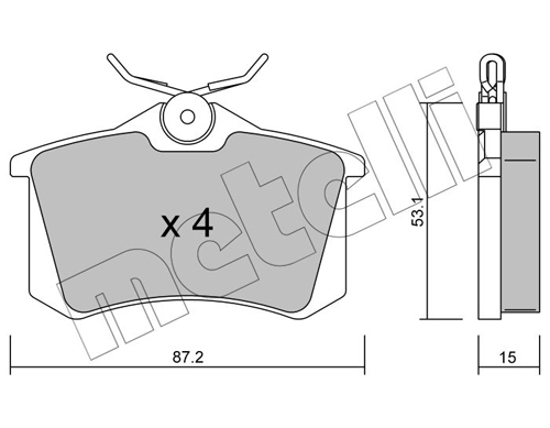 Brake Pad Set, disc brake - 22-0100-0 METELLI