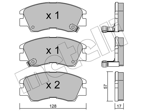 Brake Pad Set, disc brake - 22-0115-0 METELLI