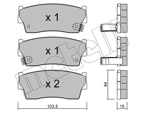 Brake Pad Set, disc brake - 22-0116-0 METELLI