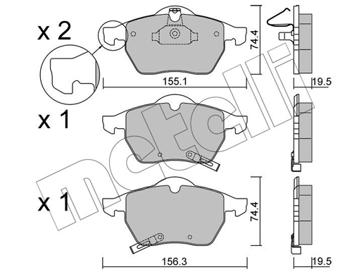 Brake Pad Set, disc brake - 22-0118-1 METELLI
