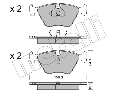 Brake Pad Set, disc brake - 22-0122-0 METELLI
