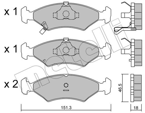 Brake Pad Set, disc brake - 22-0127-0 METELLI