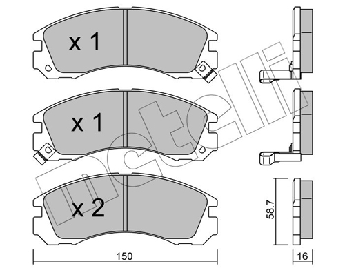Kit pastiglie freno, Freno a disco - 22-0134-0 METELLI