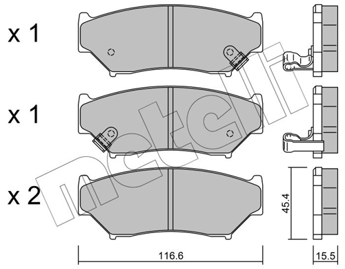 Kit pastiglie freno, Freno a disco - 22-0136-0 METELLI