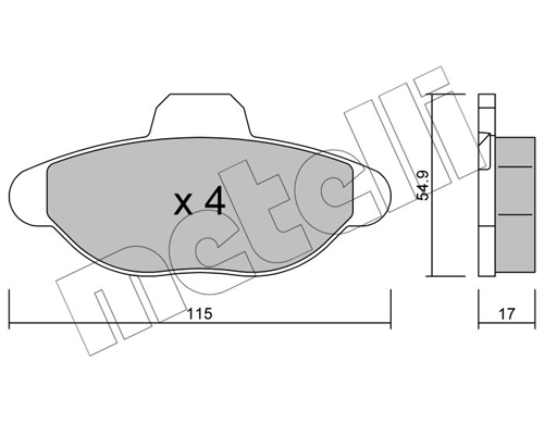 Brake Pad Set, disc brake - 22-0137-0 METELLI