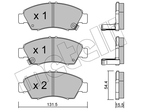 Kit pastiglie freno, Freno a disco - 22-0138-0 METELLI