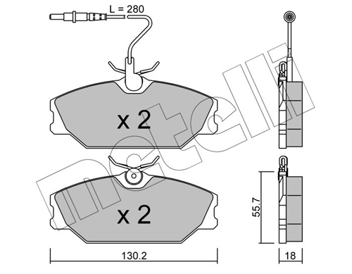 Brake Pad Set, disc brake - 22-0142-0 METELLI