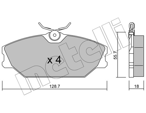 Brake Pad Set, disc brake - 22-0142-2 METELLI