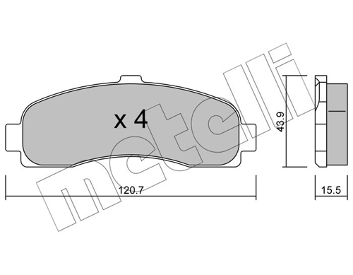 Brake Pad Set, disc brake - 22-0145-0 METELLI