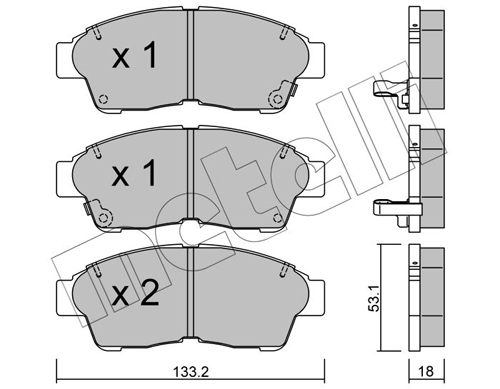Комплект тормозных колодок, дисковый тормоз - 22-0149-0 METELLI