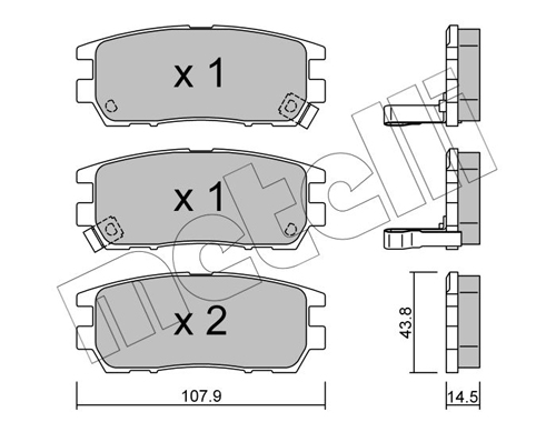 Kit pastiglie freno, Freno a disco - 22-0151-0 METELLI