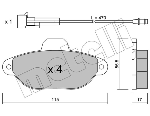 Brake Pad Set, disc brake - 22-0159-0 METELLI