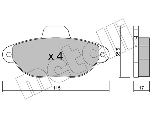 Brake Pad Set, disc brake - 22-0159-1 METELLI
